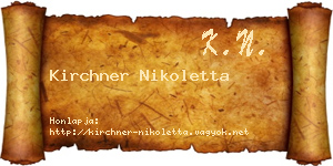 Kirchner Nikoletta névjegykártya