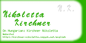 nikoletta kirchner business card